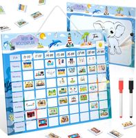 Tablica magnetyczna dla dzieci planer tygodniowy Montessori z magnesami