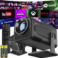 PROJEKTOR RZUTNIK ANDROID TV WIFI FULL HD PRZENOŚNY SMART GŁOŚNIK OBROTOW