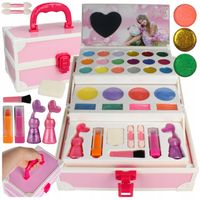 KUFEREK KOSMETYKÓW DO MALOWANIA MAKIJAŻU MANICURE DLA DZIECI PALETA CIENI