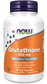 NOW Foods Glutathione 500mg ZREDUKOWANY GLUTATION ALA OSTROPEST DETOX 60kap