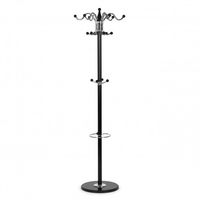 WIESZAK STOJĄCY MODERNHOME METALOWY CZARNY Z PODSTAWĄ KAMIENNĄ