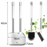 SZCZOTKA DO WC TOALETOWA SILIKONOWA DO ŁAZIENKI ANTYBAKTERYJNA ZESTAW 2w1