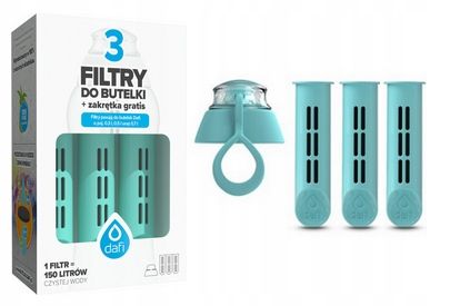 3 X FILTRY DAFI DO BUTELKI FILTRUJĄCEJ SOFT SOLID + ZAKRĘTKA MIX KOLOR na Arena.pl
