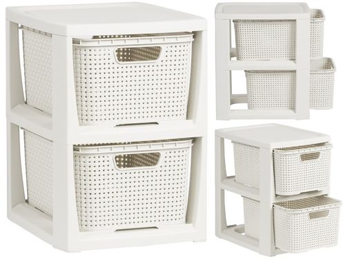 REGAŁ KOMODA STOJAK Z 2 KOSZAMI RATTAN BRANQ 1727A na Arena.pl