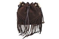 Torebka skórzana boho style - Brązowa ciemna