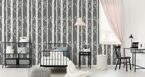 Tapeta Brzozy na Szarym Tle na Arena.pl