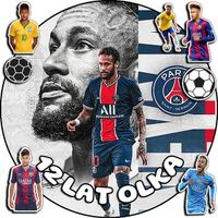 OPŁATEK NA TORT 30CM - PIŁKA NOŻNA NEYMAR + IMIĘ + GRATIS! 24CM 26CM