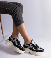 Czarne sneakersy z brokatowymi wstawkami Rigel 37