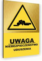 Tabliczka znak informacyjny 40x30 Złota RYZYKO UDUSZENIA Nierdzewna