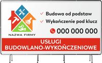 BANER REKLAMOWY 200x100cm duży wybór wzorów USŁUGI BUDOWLANO WYKOŃCZENIOWE