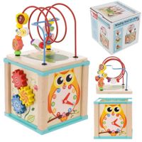 LT332 KOSTKA EDUKACYJNA DREWNIANA 5 PŁASZCZYZN SENSORYCZNA