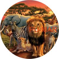 Opłatek na tort Urodziny Afryka Lew Król Zwierzęta