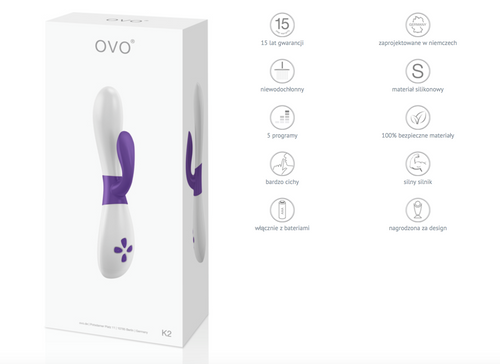 Wibrator Ze Stymulatorem Łechtaczki  Ovo K2 Rabbit Lilac White na Arena.pl
