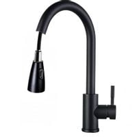 BATERIA KUCHENNA CZARNA MATOWA KRAN DO KUCHNI WYCIĄGANA WYLEWKA ZLEWOZMYWAK