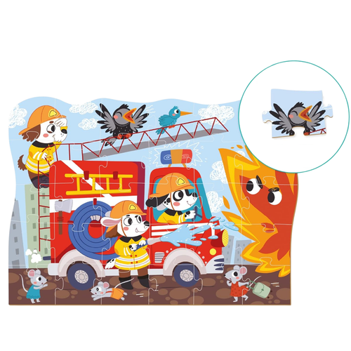 Puzzle Bohaterowie Strażacy 30 Elementów Urocze Psiaki Układanka Dla Dzieci na Arena.pl