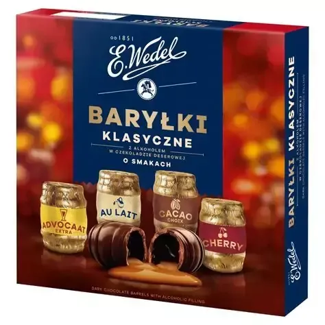 WEDEL BOMBONIERKA BARYŁKI 200G czerwone zdjęcie 1
