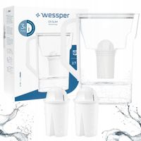 Dzbanek filtrujący Wessper D3 Slim 2,7l + 3x Filtr do wody aquaclassic