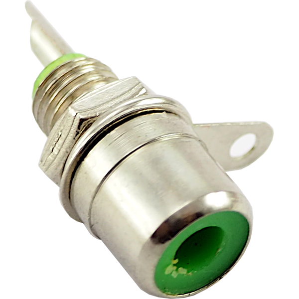 Gniazdo RCA cinch zielone przykręcane lutowane 6mm zdjęcie 1