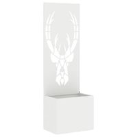 Donica ogrodowa z dekoracyjną płytą Biały 50 x 140 cm