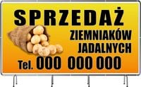 BANER REKLAMOWY 200x100 cm plandeka duży wybór wzorów SPRZEDAŻ ZIEMNIAKÓW