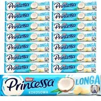 Princesso Longa Wafel z kremem kokosowym oblany białą polewą 40 g x 15