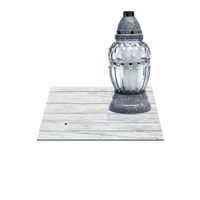 SZKLANA PODSTAWKA POD ZNICZE Z DEDYKACJĄ 40x40cm Deski 102h