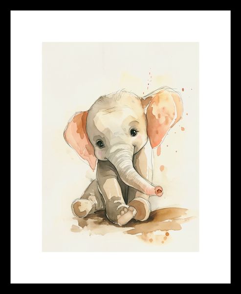 Plakat 15x20cm Siwy Słonik zdjęcie 3