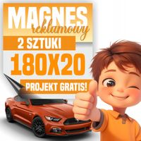 Reklama magnetyczna MAGNES reklamowy na auto firmowe 180x20 cm - 2 szt