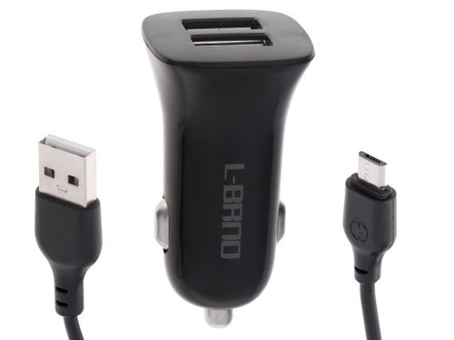 Ładowarka samochodowa Dual USB + micro czarna na Arena.pl