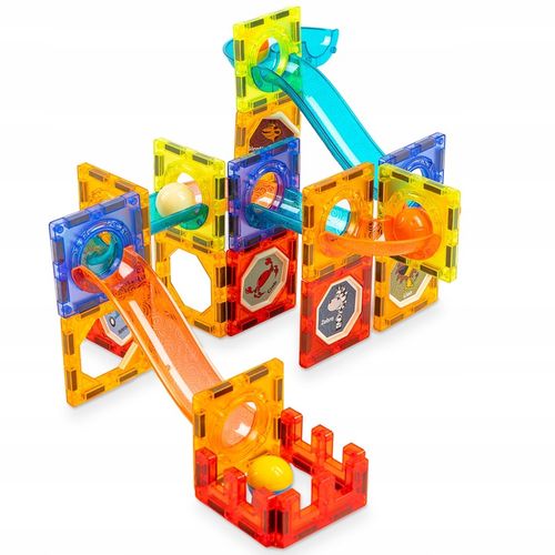 KLOCKI MAGNETYCZNE KONSTRUKCYJNE ŚWIECĄCY TOR PANELE 75 elementów na Arena.pl