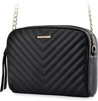 MONNARI Czarna PIKOWANA TOREBKA Listonoszka DAMSKA NA ŁAŃCUSZKU Pojemna
