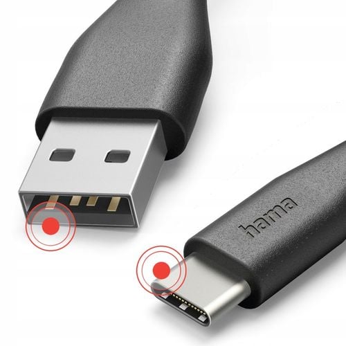 Kabel HAMA Ładujący/data USB-A - USB-C 3m Czarny na Arena.pl