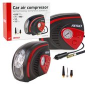 Pompka kompresor samochodowy AMIO ACOMP-08 12V z latarką LED i manomentrem