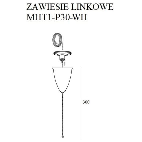 Linkowe zawiesie regulowane DOBAC MHT1-P30-WH TRACK Maxlight do szyn bez uchwytu 3m białe zdjęcie 2