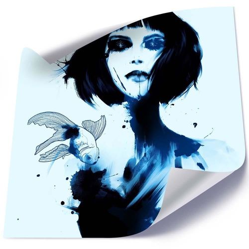 Plakat, Kobieta i ryba 40x40 na Arena.pl