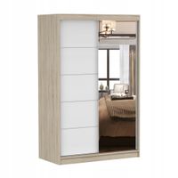 Szafa przesuwna NEOMI 05 120x61 SONOMA/BIAŁY+LUSTRO półki PRODUCENT