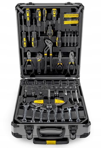 WALIZKA NARZĘDZIOWA ZESTAW NARZĘDZI 186 ELEMENTÓW BITY NASADKI MŁOTEK NÓŻ na Arena.pl