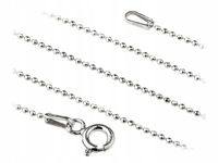 Krótki Srebrny Łańcuszek Kulkowy Diamentowany Kulki 1mm Ozdobny Choker 40cm