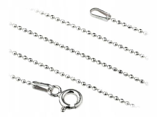 Krótki Srebrny Łańcuszek Kulkowy Diamentowany Kulki 1mm Ozdobny Choker 40cm na Arena.pl