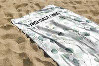 RĘCZNIK Akwarelowe listki z twoim dowolnym tekstem 130x75 004F