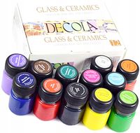 ZESTAW FARB FARBY DECOLA zestaw farb do szkła i ceramiki 12 szt x 20 ml