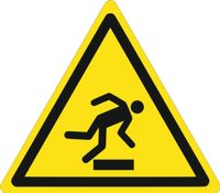 Znak Ostrzeżenie przed niebezpieczeństwem potknięcia się grawerowana 10x10