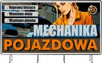 BANER REKLAMOWY 100x50 cm gotowy projekt plandeka MECHANIKA POJAZDOWA