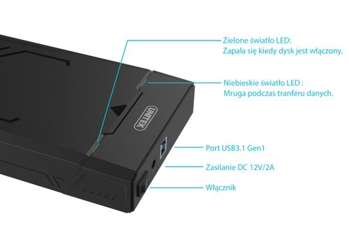 Unitek Obudowa USB 3.1 do HDD 2,5", 3,5" SATA UASP na Arena.pl