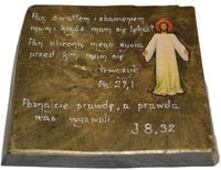 Ikona Jezus Chrystus cytat ręcznie pisany reliefem wypukłym prezent