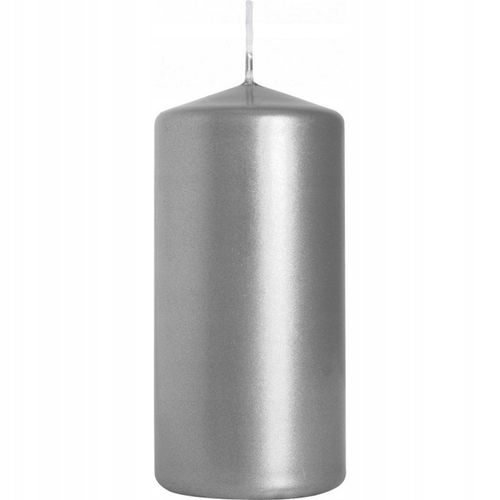 Zestaw świec walcowych 7,9,11,13cm świeczka stroik adwent SREBRNY METALIK na Arena.pl