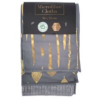 Zestaw 3 ściereczek z mikrofibry 30x30cm odcienie szarości i złota