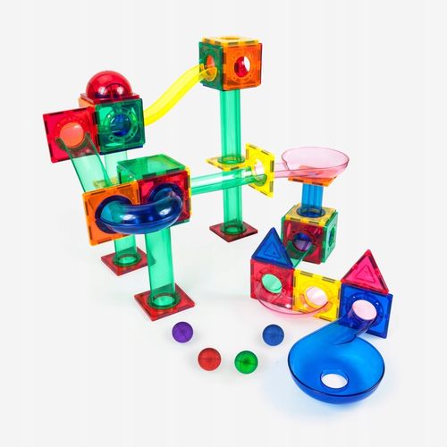 Tor kulkowy Klocki magnetyczne konstrukcyjne edukacyjne70 el kulodrom PTG70 na Arena.pl