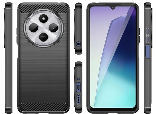 ETUI DO XIAOMI REDMI 14C | PANCERNE KARBON CASE CZARNE +SZKŁO HARTOWANE 9H na Arena.pl