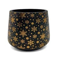 OSŁONKA CERAMICZNA CZARNA DONICZKA ŚWIĄTECZNA NA GWIAZDĘ BETLEJEMSKĄ 15cm